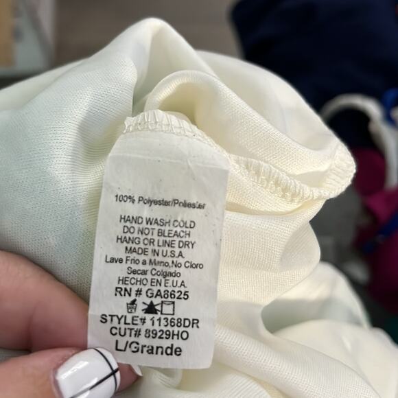 Renee C Mint Green Lace Ruffle Sleeveless Dress Size Large - Picture 9 of 9